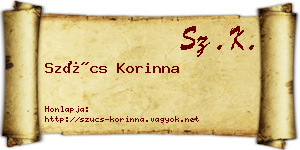 Szűcs Korinna névjegykártya
