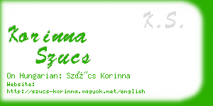 korinna szucs business card